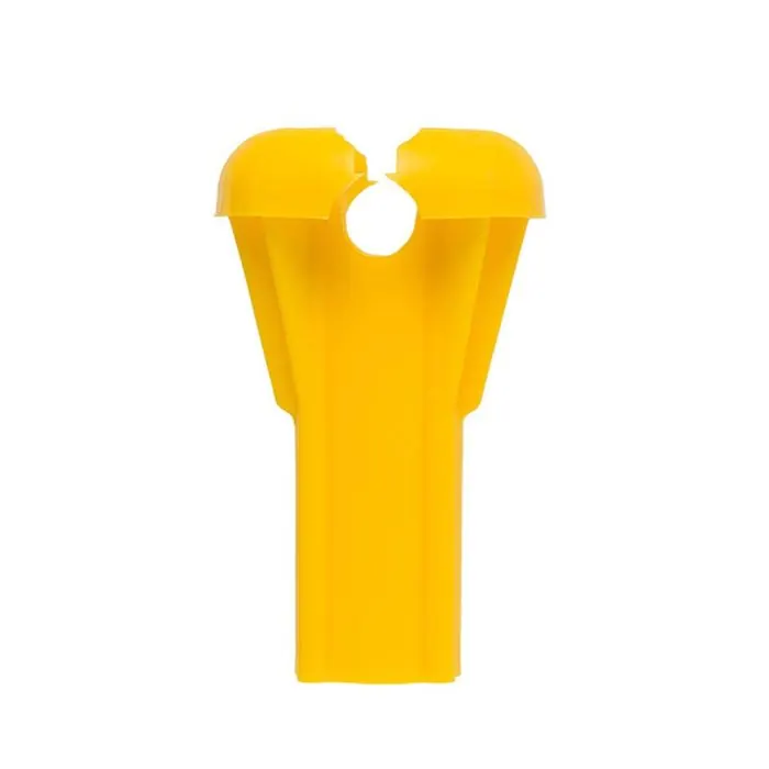 Yellow safety bar cap for reinforcing bar