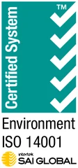 ISO 14001 certified environmental system