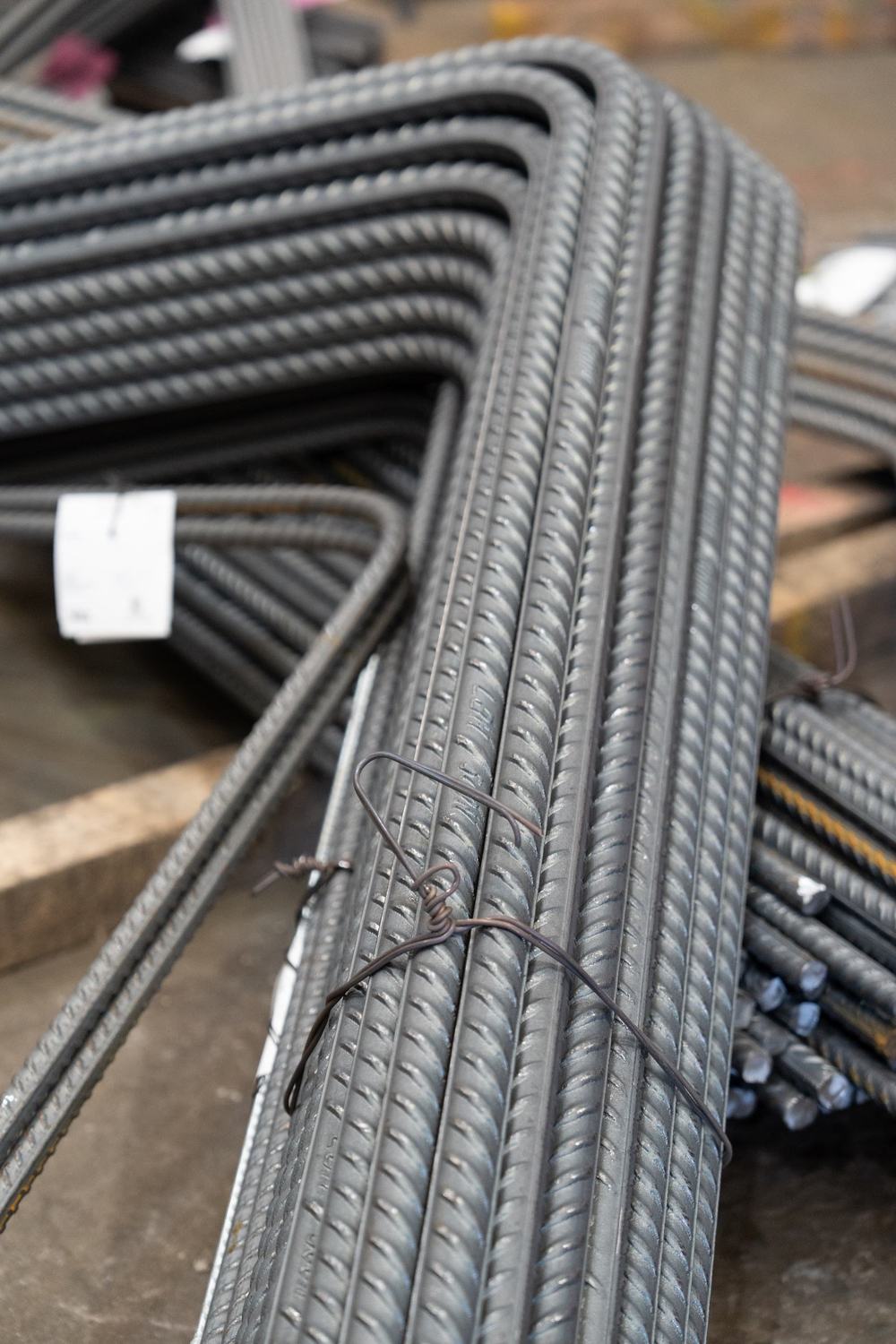 Bundle of reinforcing bar cut and bent to schedule